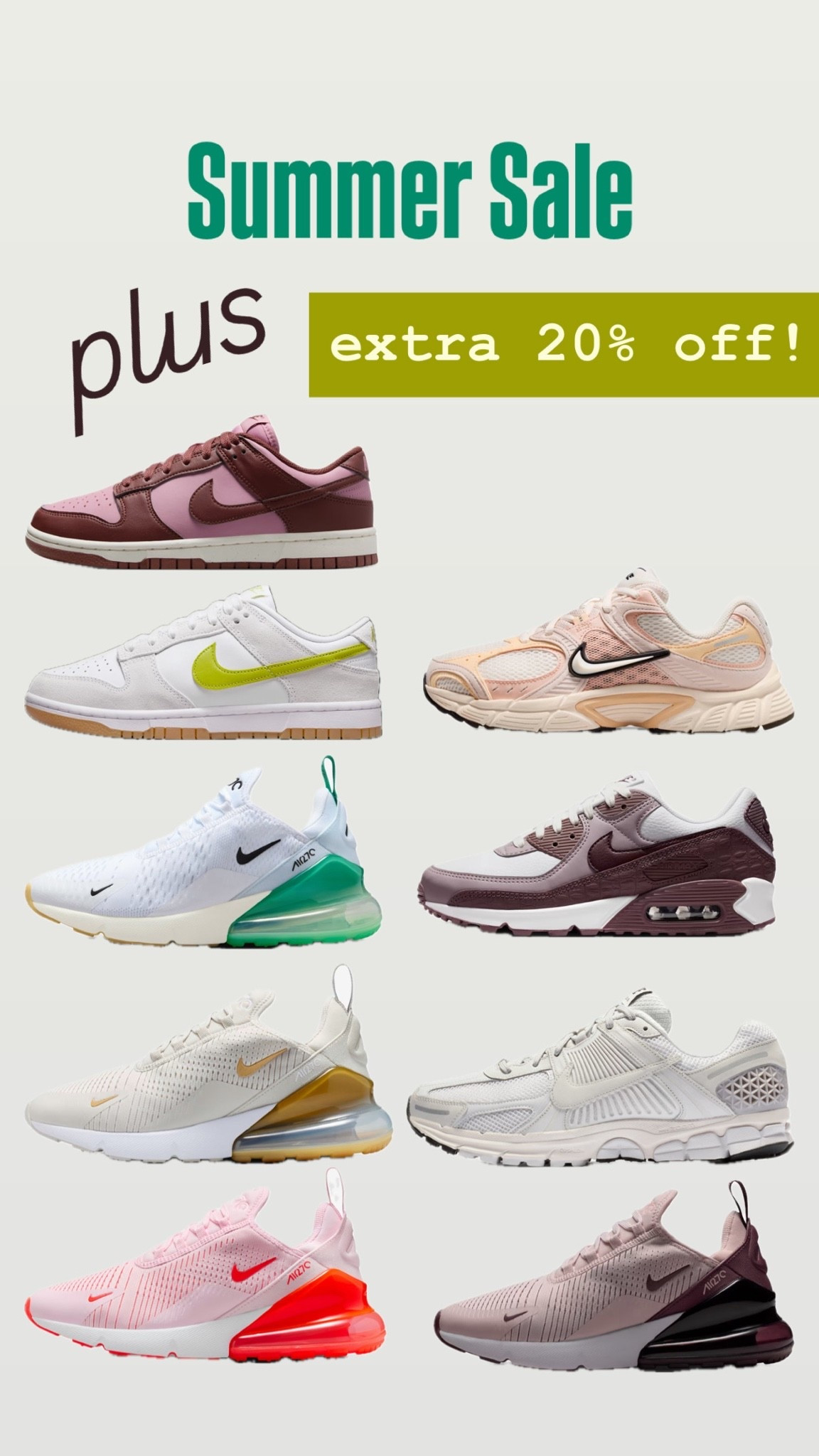 Extra 20% off sale items today at Nike with code SUMMER

#LTKgrwm #LTKootd #LTKfitnessgoals