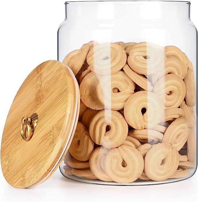 Totexil Large Glass Jars, 1 Gallon Thicken Glass Food Storage Jars with Bamboo Lids, Airtight Gla... | Amazon (US)