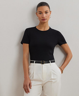 Lauren Ralph Lauren Stretch Knit T-Shirt, P/XS-3X - Macy's | Macy's