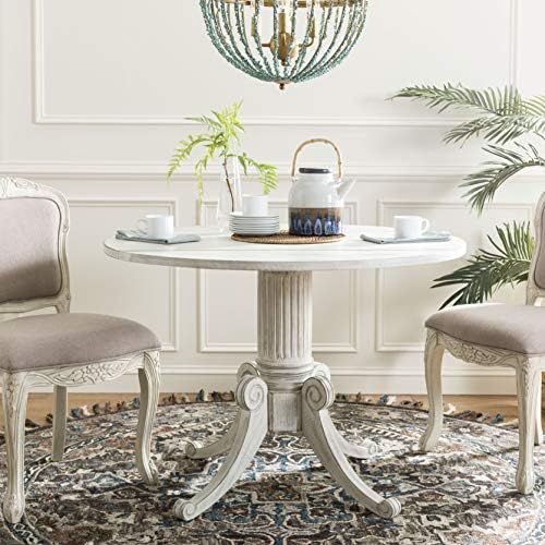 Safavieh Home Forest Traditional Antique White Drop Leaf Dining Table | Amazon (US)