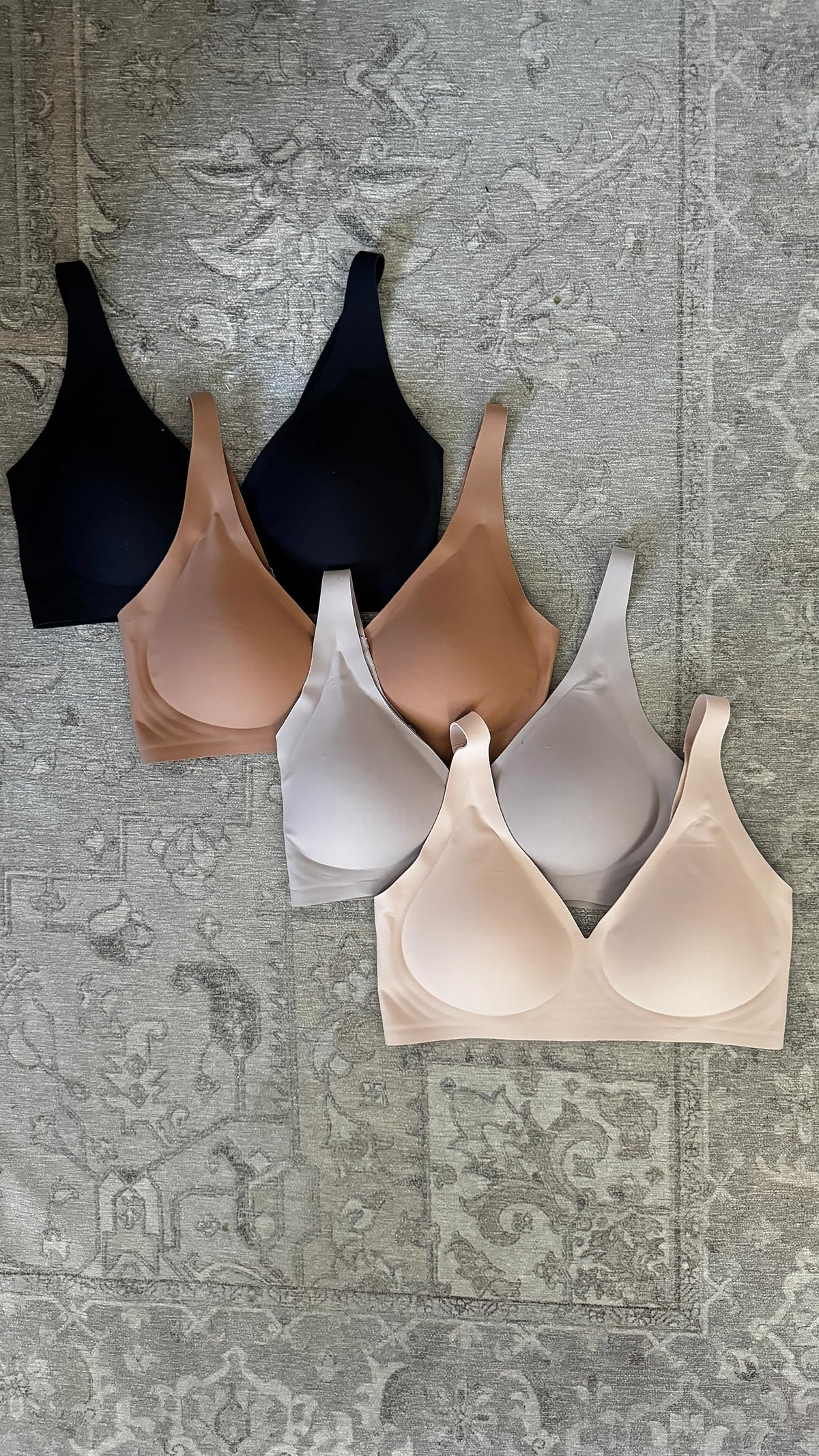 Vertvie Womens Wireless Seamless Bras Deep V No Underwire Push Up Bras Supportive Full Coverage Bralettes Plunge T Shirt Bra | Amazon (US)