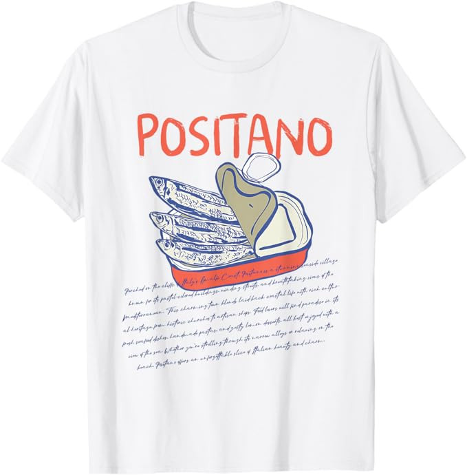 Positano Amalfi Coast Vintage Aesthetic Vacation Travel T-Shirt | Amazon (US)
