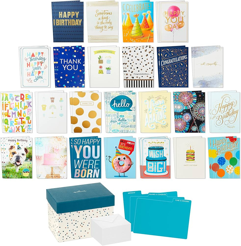Hallmark All Occasion Greeting Cards Assortment—48 Cards and Envelopes with Card Organizer Box ... | Amazon (US)