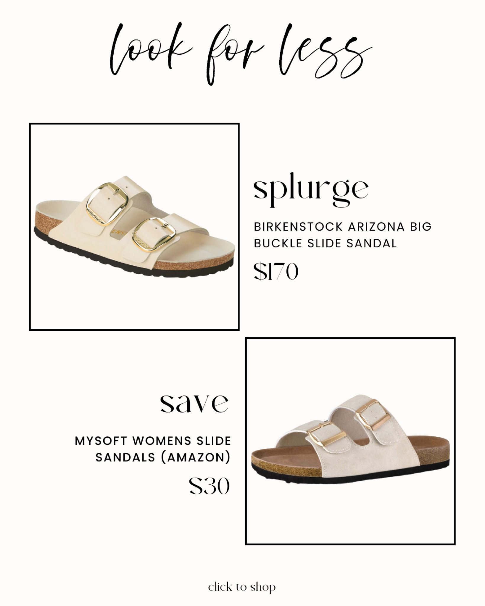 Look for less. Splurge on Birkenstocks or save on Amazon essentials ❤️

#LTKstyletip #LTKtravel #LTKfindsunder50