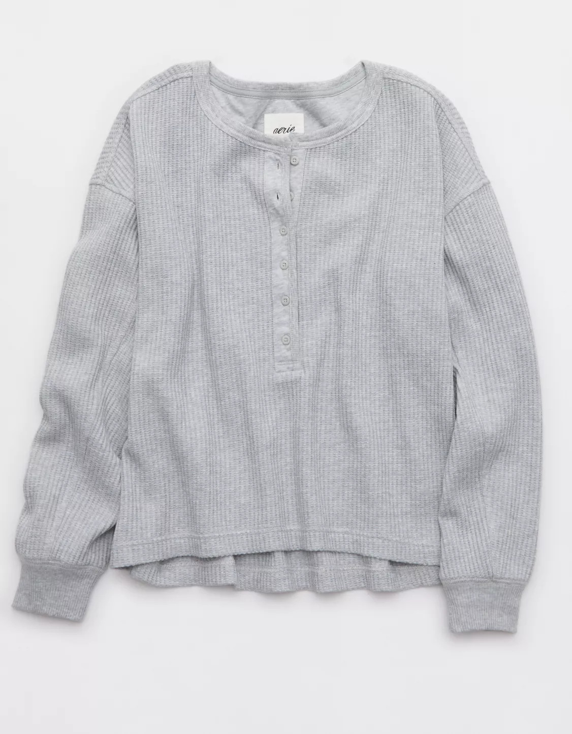 Aerie Waffle Henley Sweatshirt | American Eagle Outfitters (US & CA)