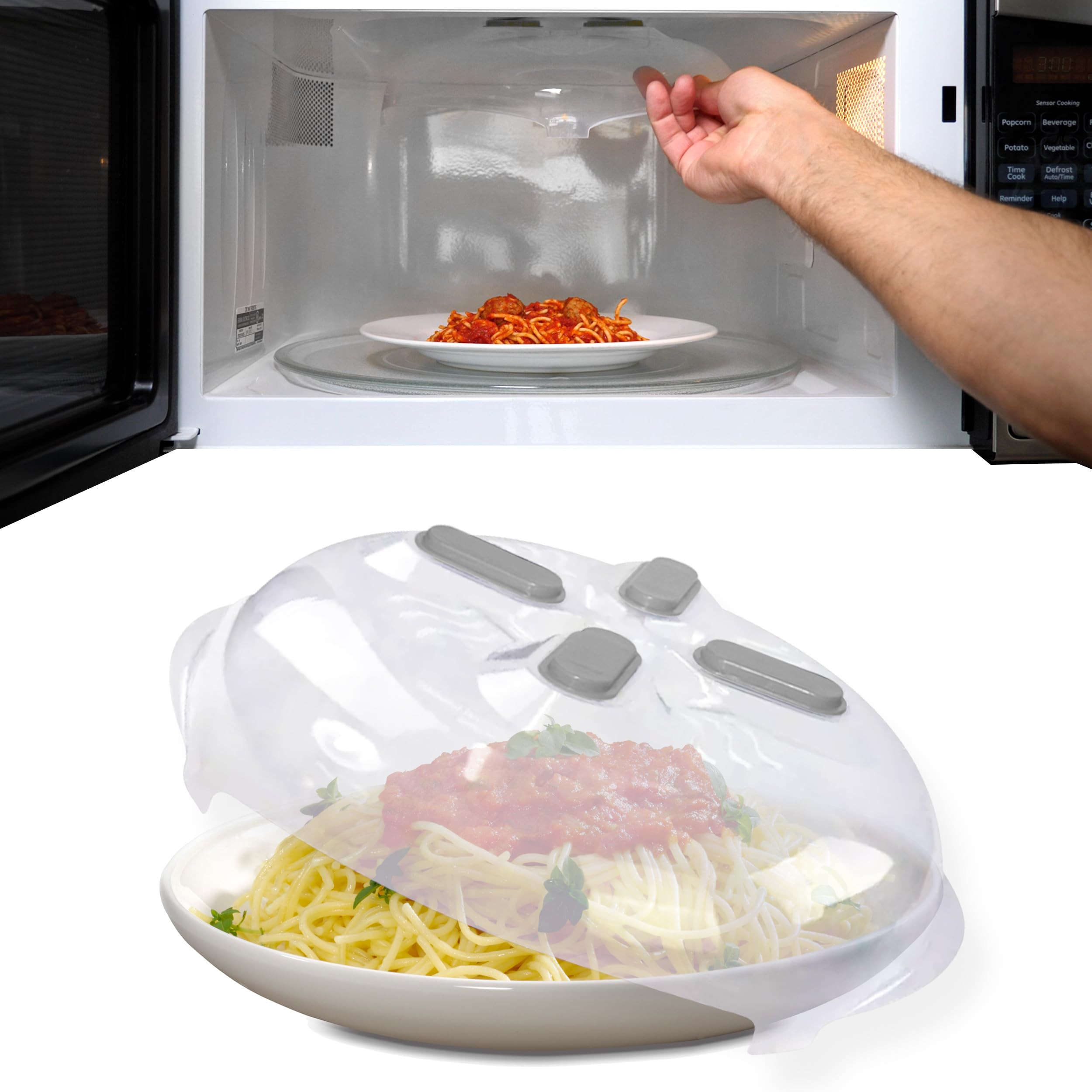 Magnetic Microwave Splatter Cover, Clear Microwave Cover for Food - Vented & Magnetic Microwave F... | Amazon (US)