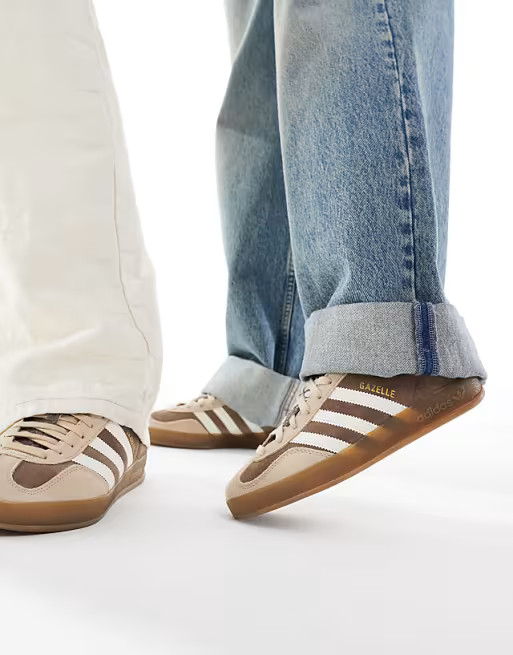 adidas Originals Gazelle Indoor sneakers in beige and white | ASOS (Global)