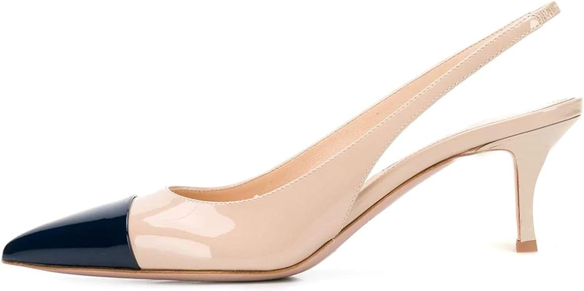 elashe Scarpe da Donna - Pointed Toe Slingback Sandali - 2.6" Tacco Gattino con Cinturino Cavigli... | Amazon (IT)