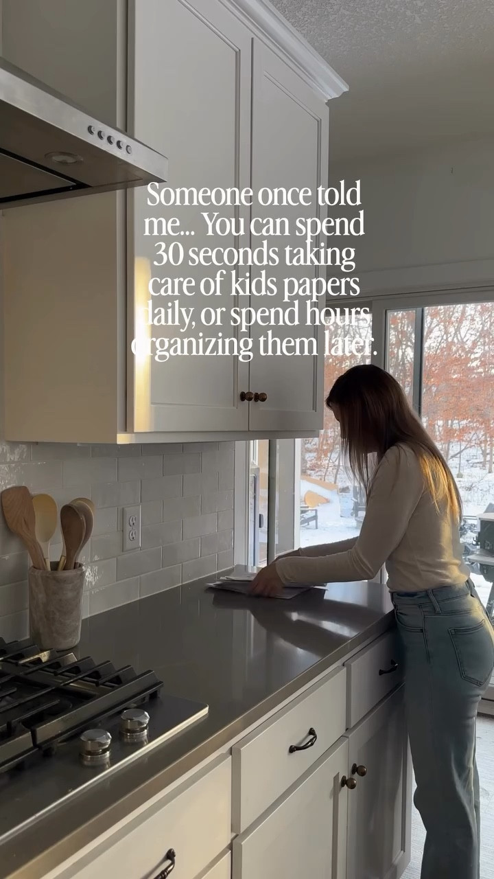 When I stared doing this, it became habit and it SAVED my sanity! 

Oh my gosh, I used to let the papers PILE UP! 🤯
It was so overwhelming to even think about going through them.

Take 30 seconds every day and watch how simple it becomes! 

#momlife #schoolwork #kids #relatable #schoolhacks