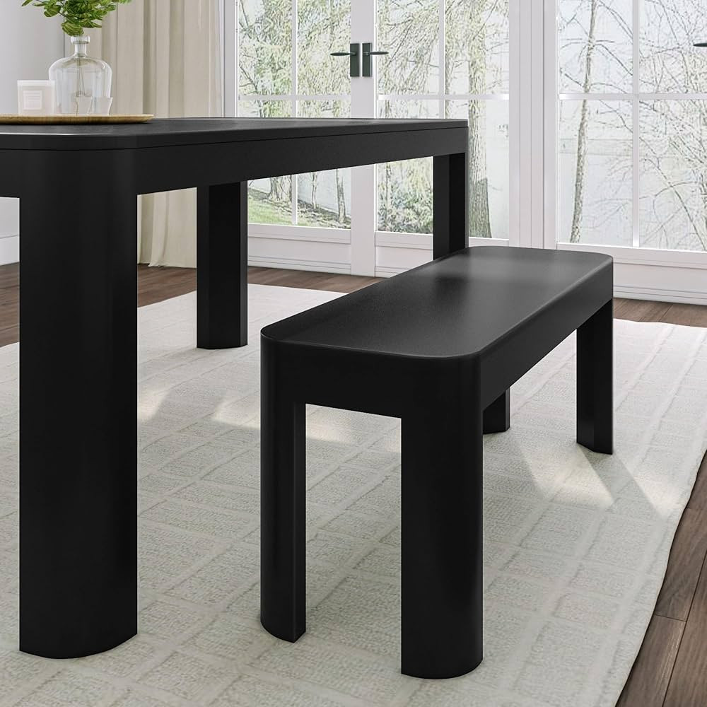 Plank+Beam Contour Bench, Modern Rounded 46 Inch Dining Bench, Bench for 60 Inch Kitchen Table, B... | Amazon (US)