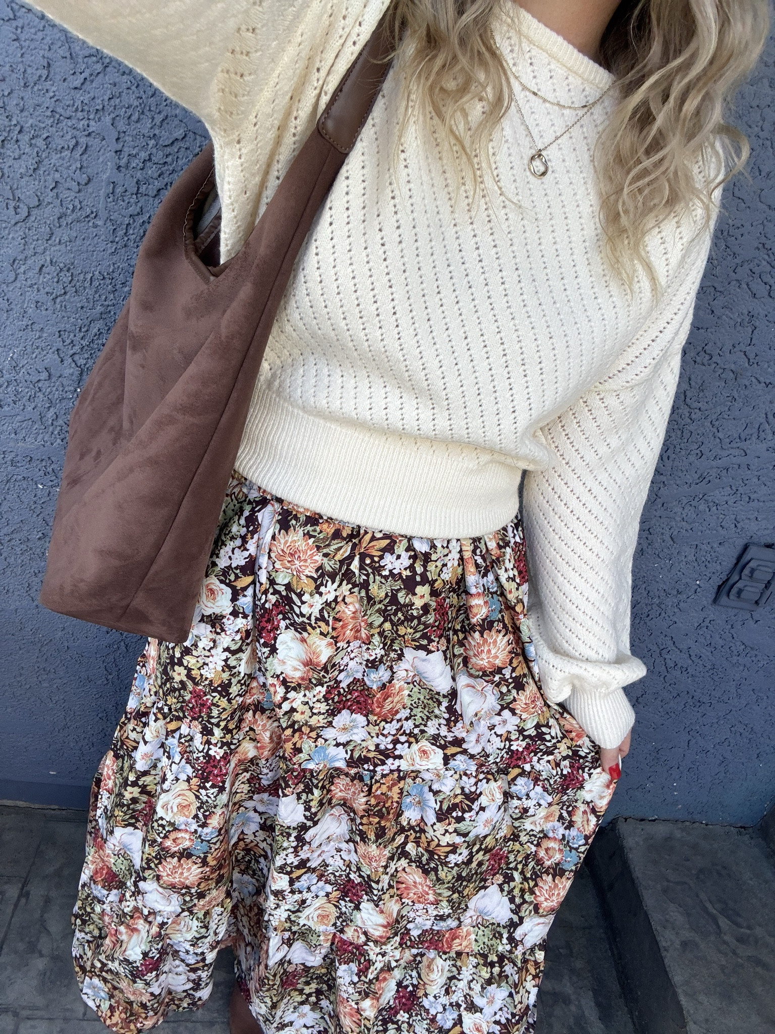 Fall outfit idea — light beige sweater, brown floral skirt, brown faux suede bag, and ankle boots






Amazon outfits, fall outfit inspo, outfit ideas, casual outfits amazon, amazon outfits every day, outfit ideas 2026, fall outfits, fall outfits Amazon, midsize fall outfit inspo, petite outfits for fall, Amazon fall fashion, casual fall style, trending fall fashion, September outfit ideas, autumn outfits, fall workwear, teacher outfit fall, business casual

#LTKootd #LTKSaleAlert #LTKPetite