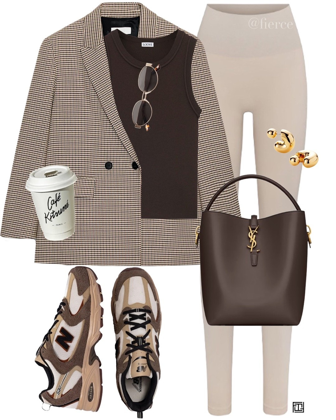 Zara check blazer cream leggings New Balance 530 athleisure look

#LTKeurope #LTKspring #LTKuk