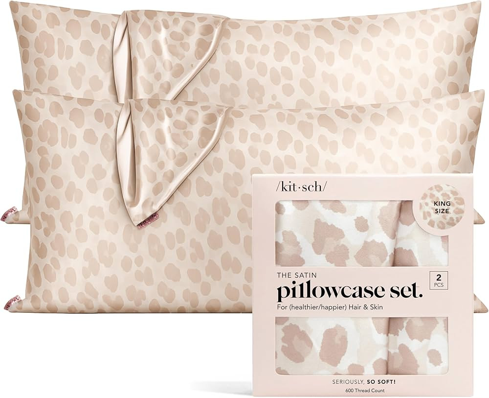 Kitsch Satin Pillowcase, Softer Than Silk Pillow Cases, Cooling Pillow Covers, King Size Pillow C... | Amazon (US)