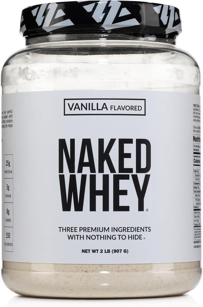 NAKED Whey Vanilla Protein Powder - Only 3 Ingredients - Grass Fed Whey Protein Powder, Vanilla F... | Amazon (US)