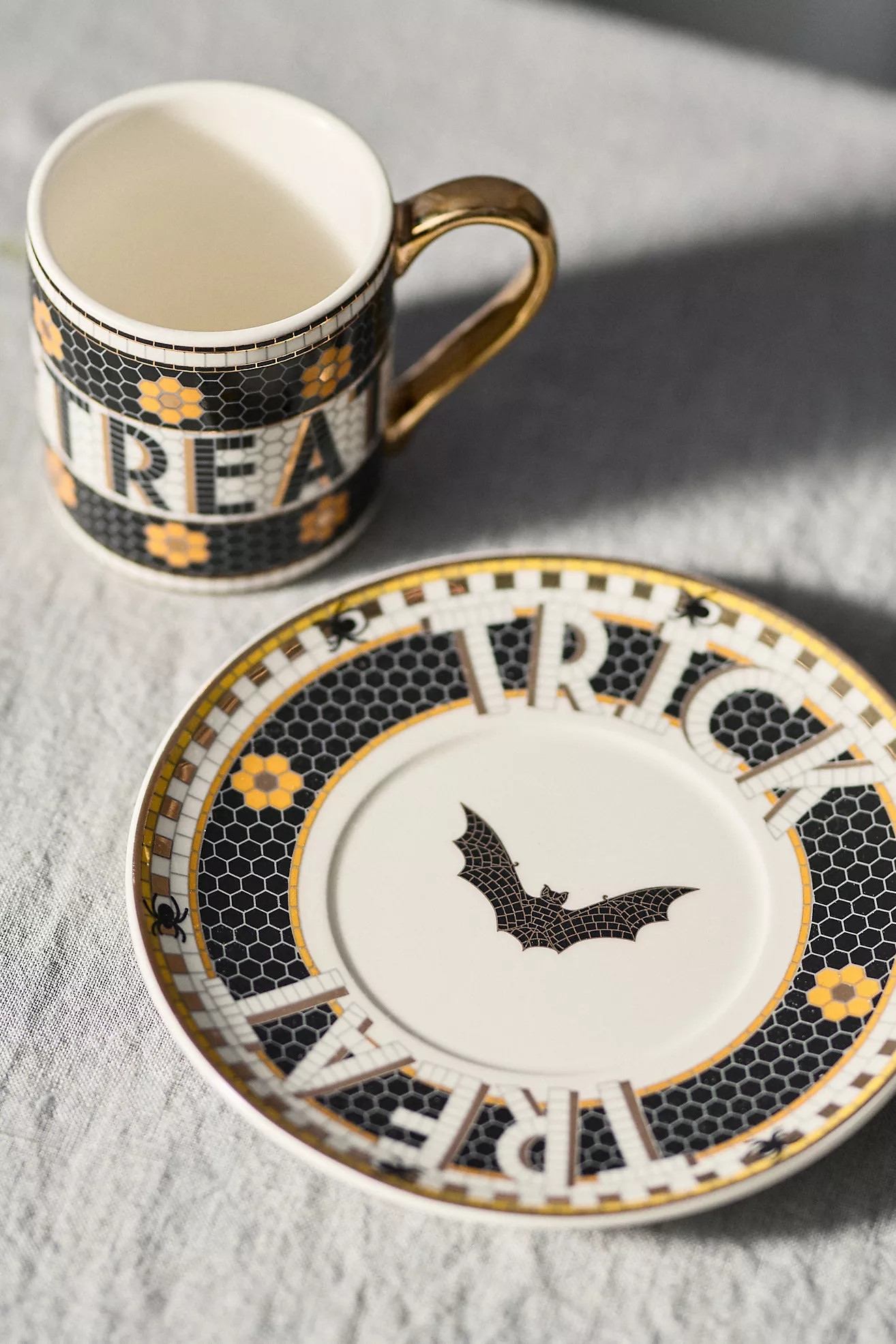 The Bistro Tile Stoneware Espresso Cup: Halloween Edition | Anthropologie (US)