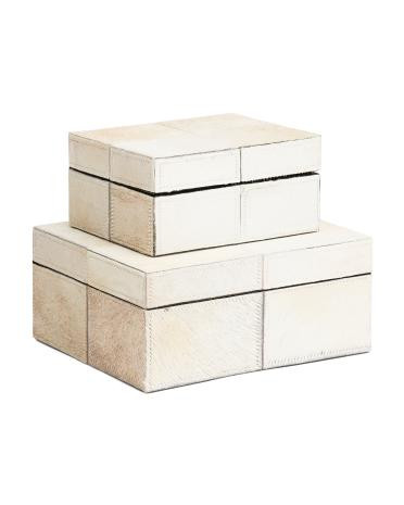 2pc Leather Patchwork Decorative Boxes Set | Home | TJ Maxx | TJ Maxx