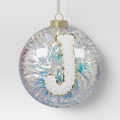 Christmas Monogram Plastic Tinsel Ball J - Wondershop™ | Target