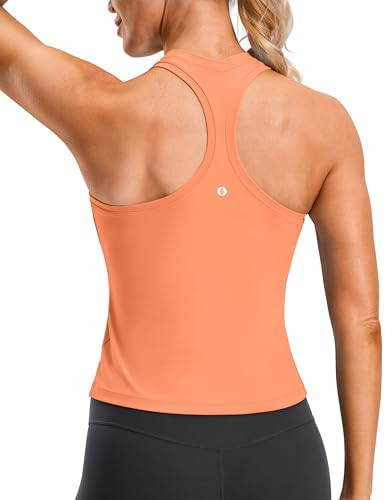 SANTINY Workout Tank Tops for Women Racerback Yoga Gym Tennis Running Athletic Tops Scoop Neck Ti... | Amazon (US)