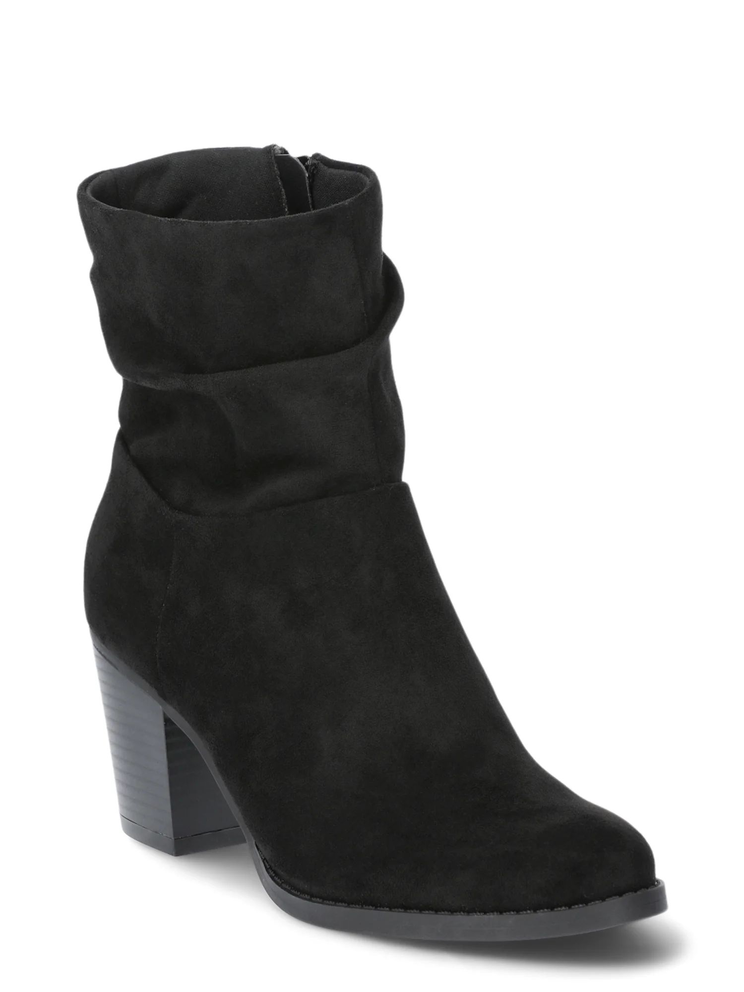 Time and Tru Women's Western Slouch Heeled Booties, Sizes 6-11 | Walmart (US)