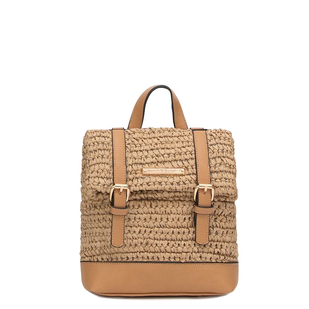 the MINI BEACHCOMBER BACKPACK straw | Poppy & Peonies