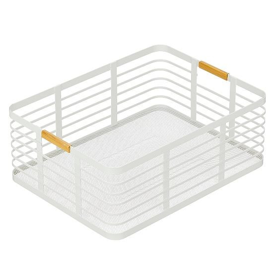 Metal Basket 12x16x6, White, Set of 2 | West Elm (US)