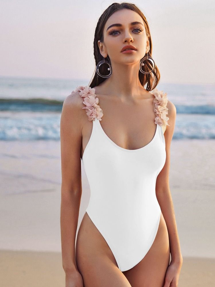 Appliques One Piece Swimsuit | SHEIN