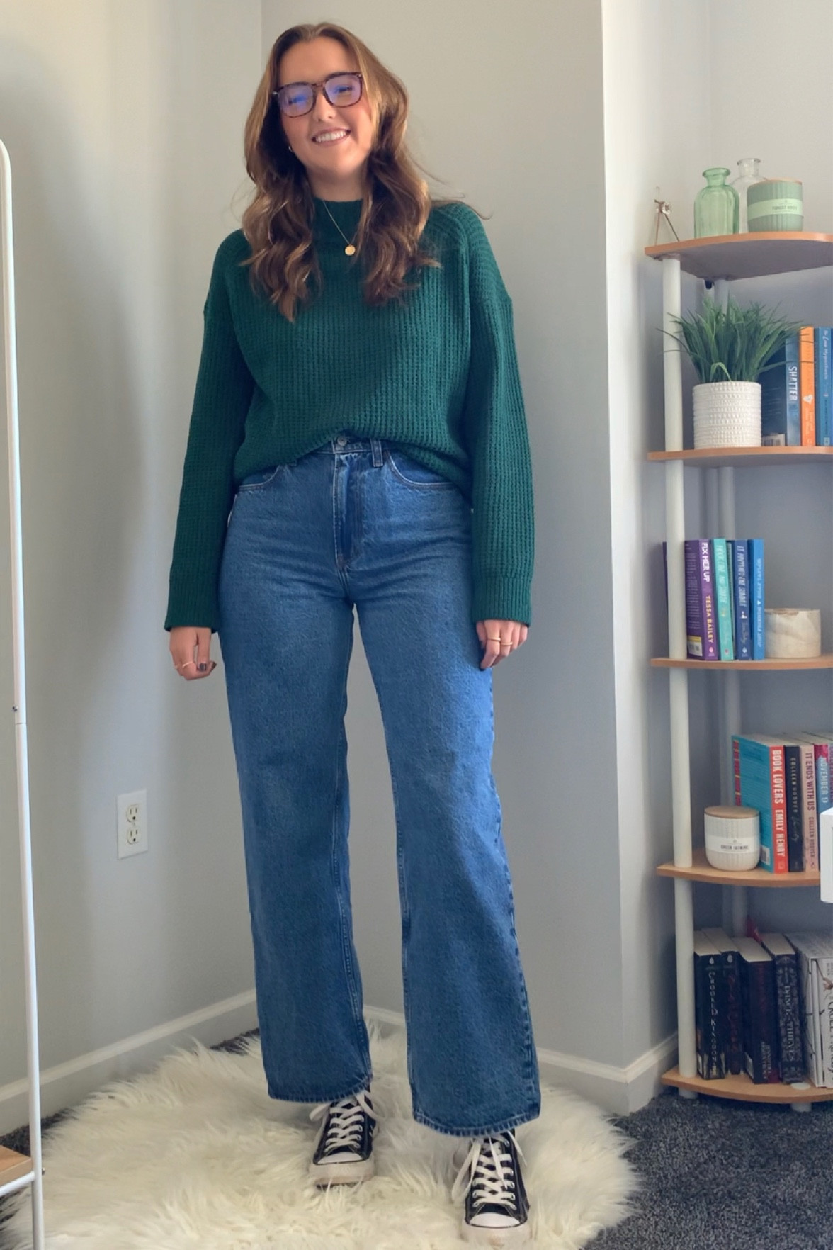 Sweater is Target last year, jeans size 28 regular Abercrombie (size down run big) shoes are 9.5 converse 

#LTKstyletip #LTKunder50 #LTKfit