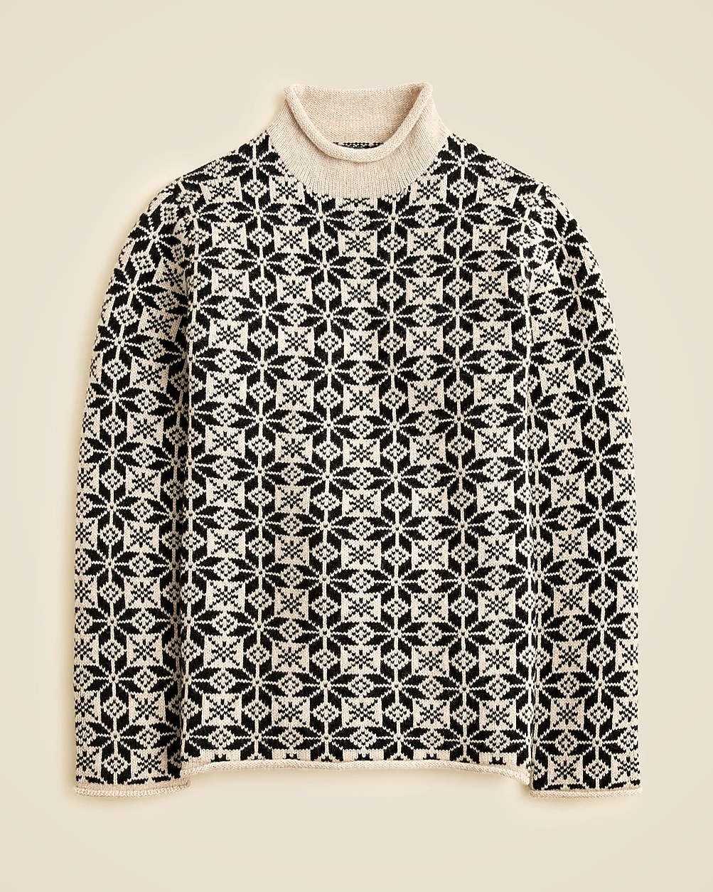 Rollneck™ sweater in snowflake jacquard lambswool | J. Crew US