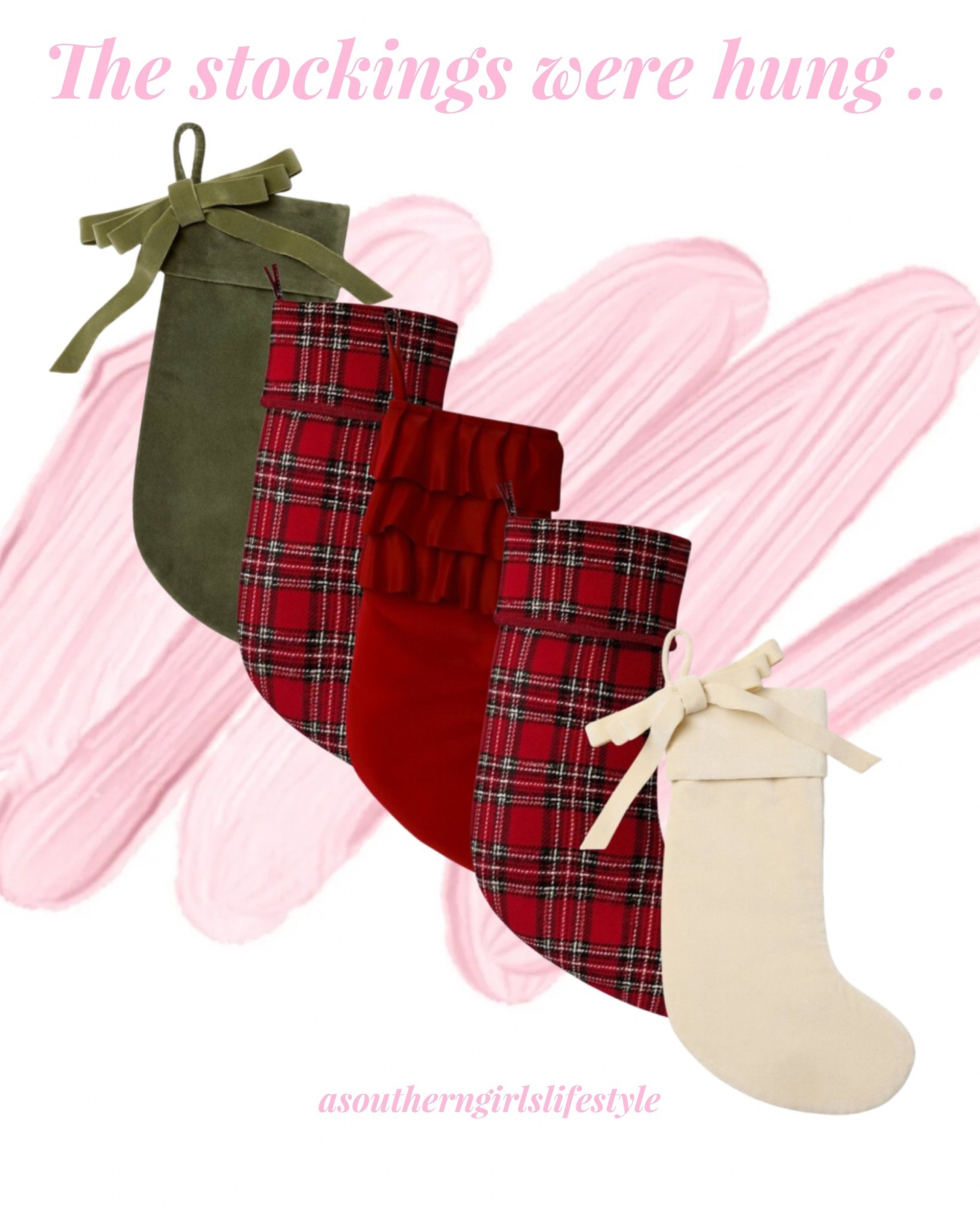 Elevated Traditional Christmas Stockings with a dash of Ralph Lauren Inspired Christmas 

Green Velvet Bow Stocking, Red/Green Plaid Stocking, Red Velvet Ruffle Stocking & Cream Velvet Bow Stocking 

Christmas Decor. Christmas Hone  

#LTKHoliday #LTKHome #LTKSeasonal