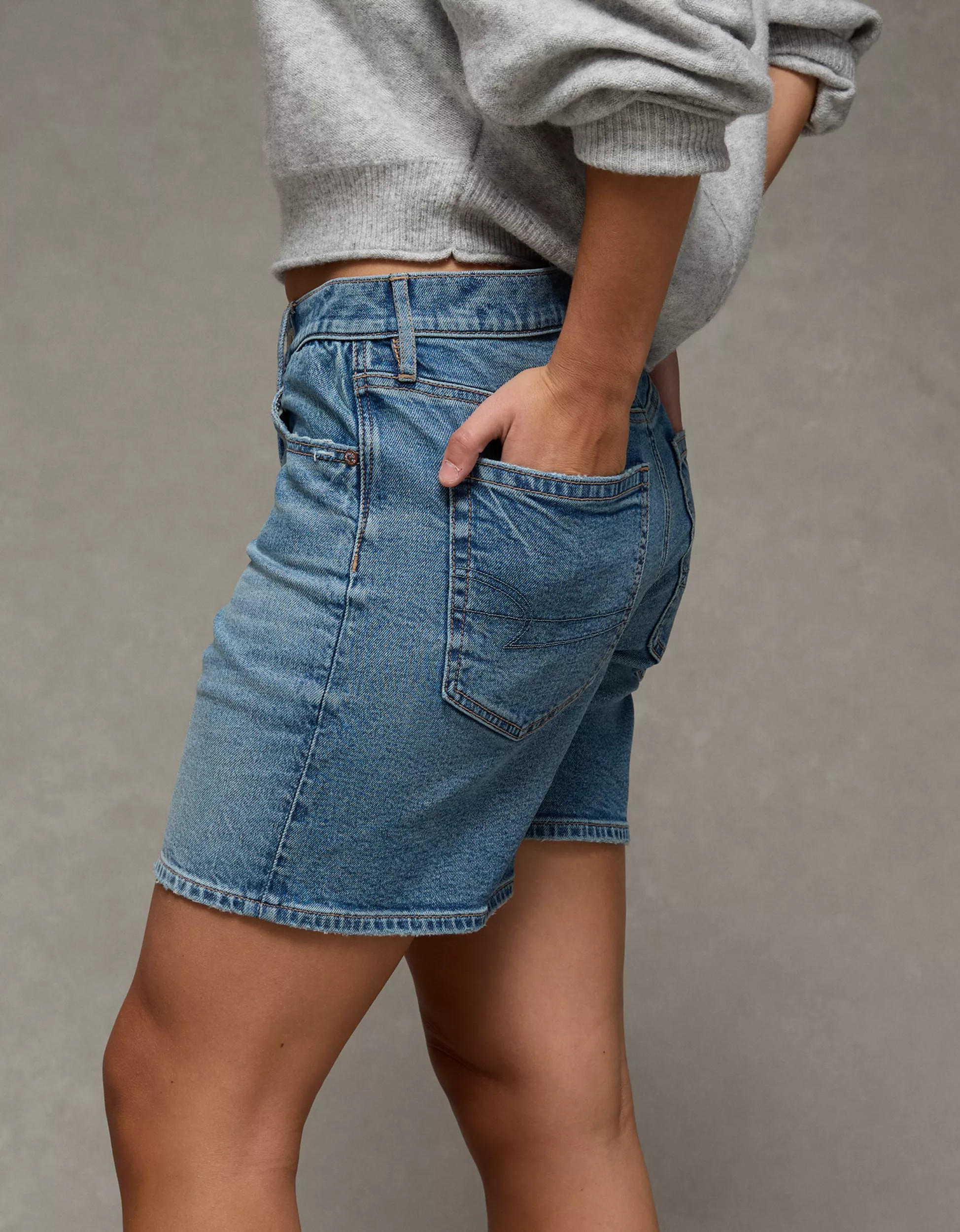 AE Strigid Super High-Waisted Relaxed Denim Short | American Eagle Outfitters (US & CA)