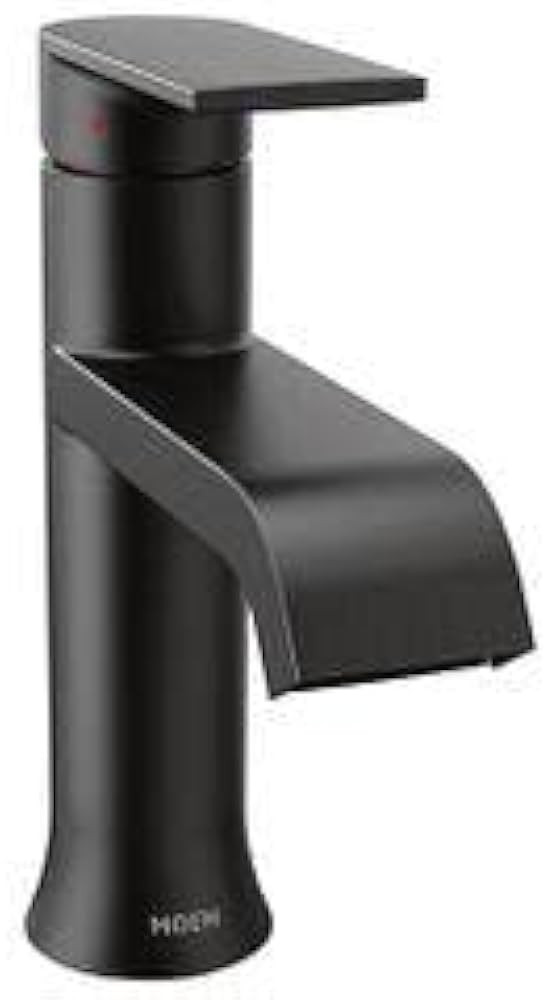 Moen Genta LX Matte Black One-Handle Single Hole Modern Bathroom Sink Faucet with Optional Deck P... | Amazon (US)
