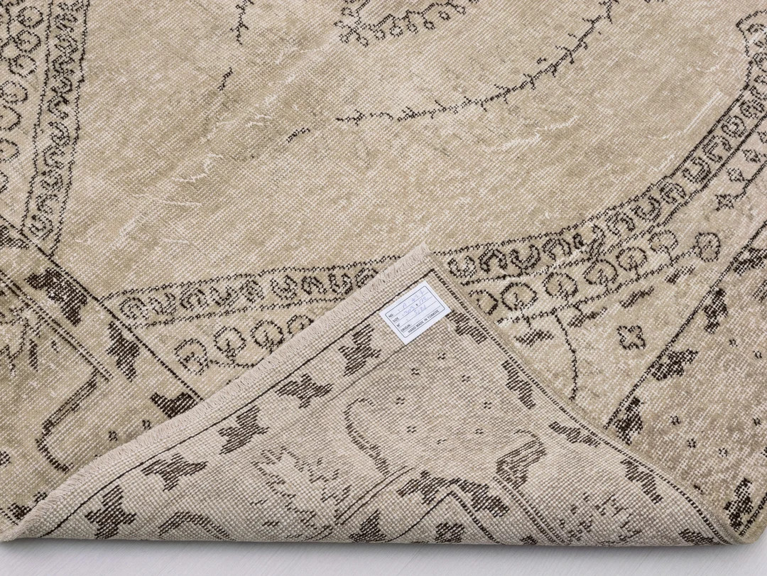 Oushak Rug Wool Neutral Rug Turkish Rug 5x10 Handknotted Rug Vintage Rug 5x10 Beige Rug Antique R... | Etsy (US)