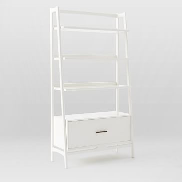 Mid-Century Bookshelf, Wide Tower, White | West Elm (US)