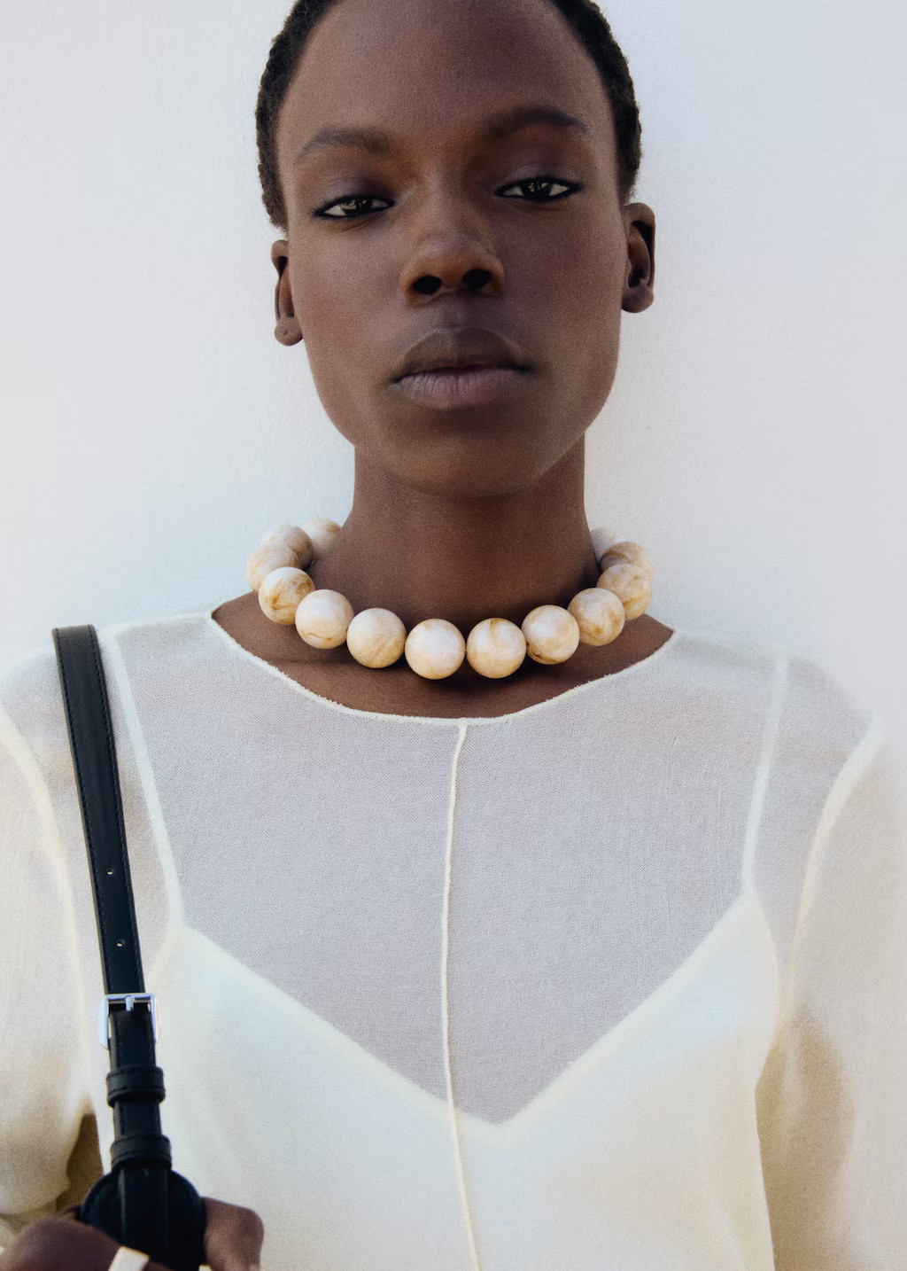 Maxi ball necklace beige - Women - One size - MANGO | Mango (US/MX/AU)