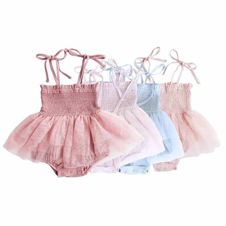 Smocked Tutu Bodysuit | Caden Lane