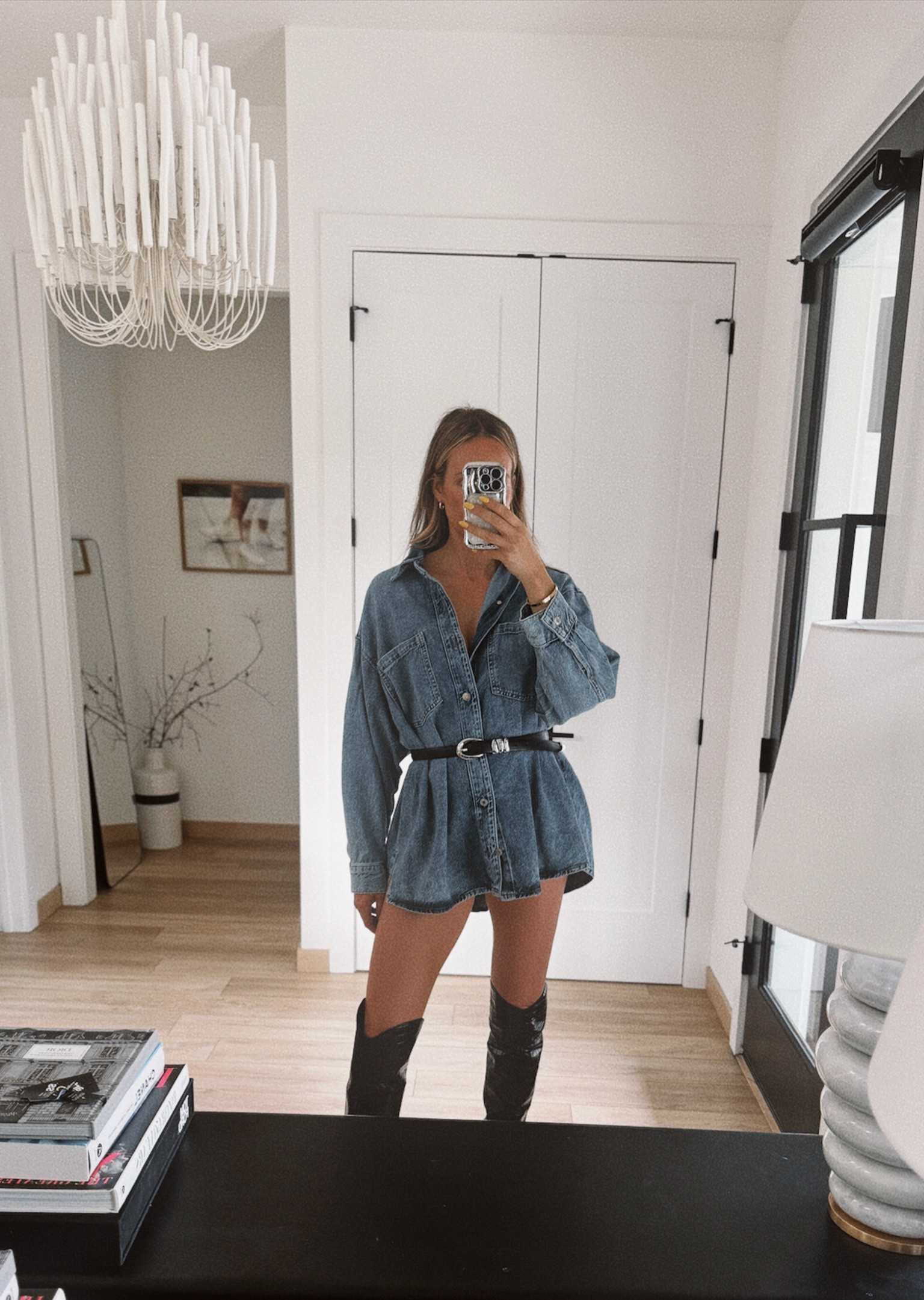 Wearing a large in the denim shirt. Boots run TTS.

#LTKstyletip #LTKfindsunder50 #LTKsalealert