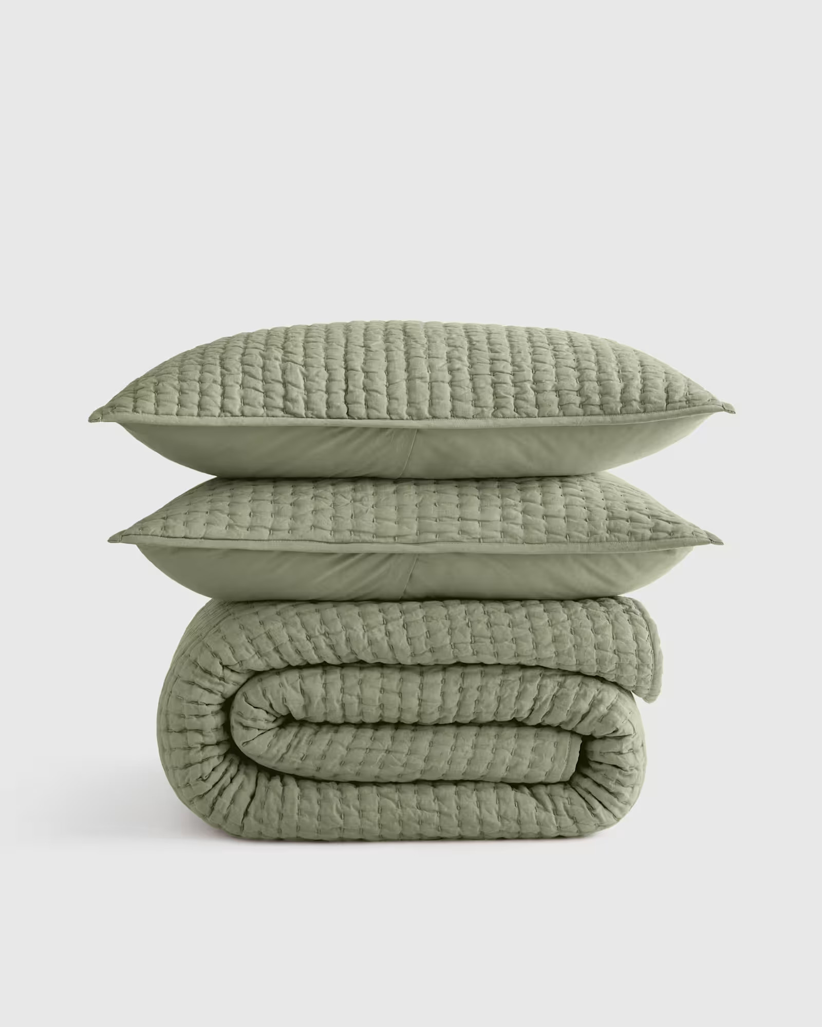 European Linen Cotton Stitch Quilt Set | Quince