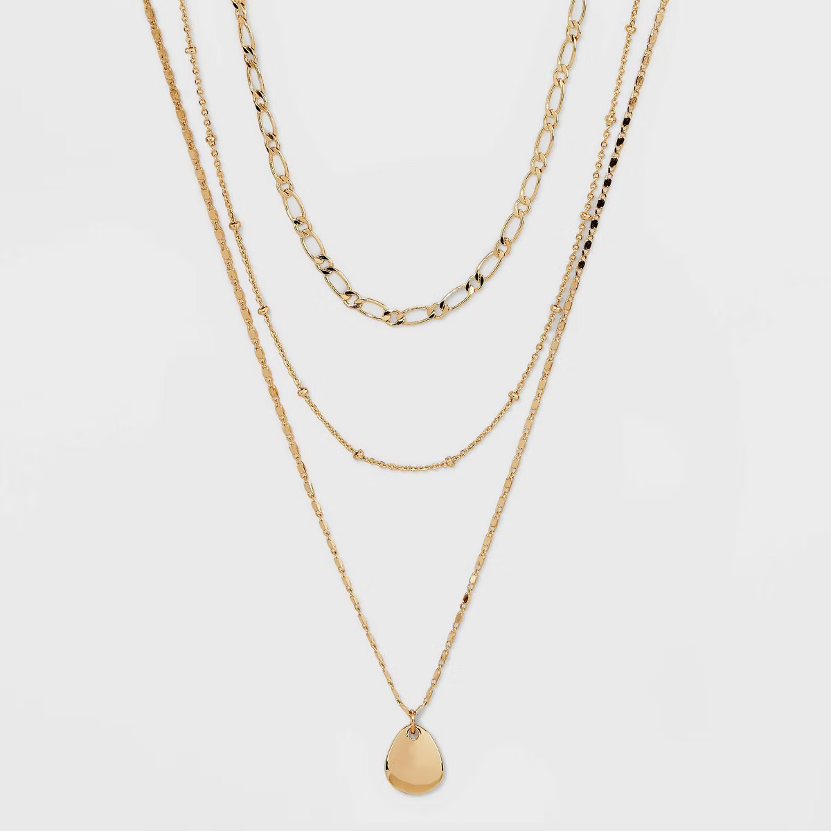 Smooth Drop Multi-Strand Pendant Necklace - A New Day™ Gold | Target