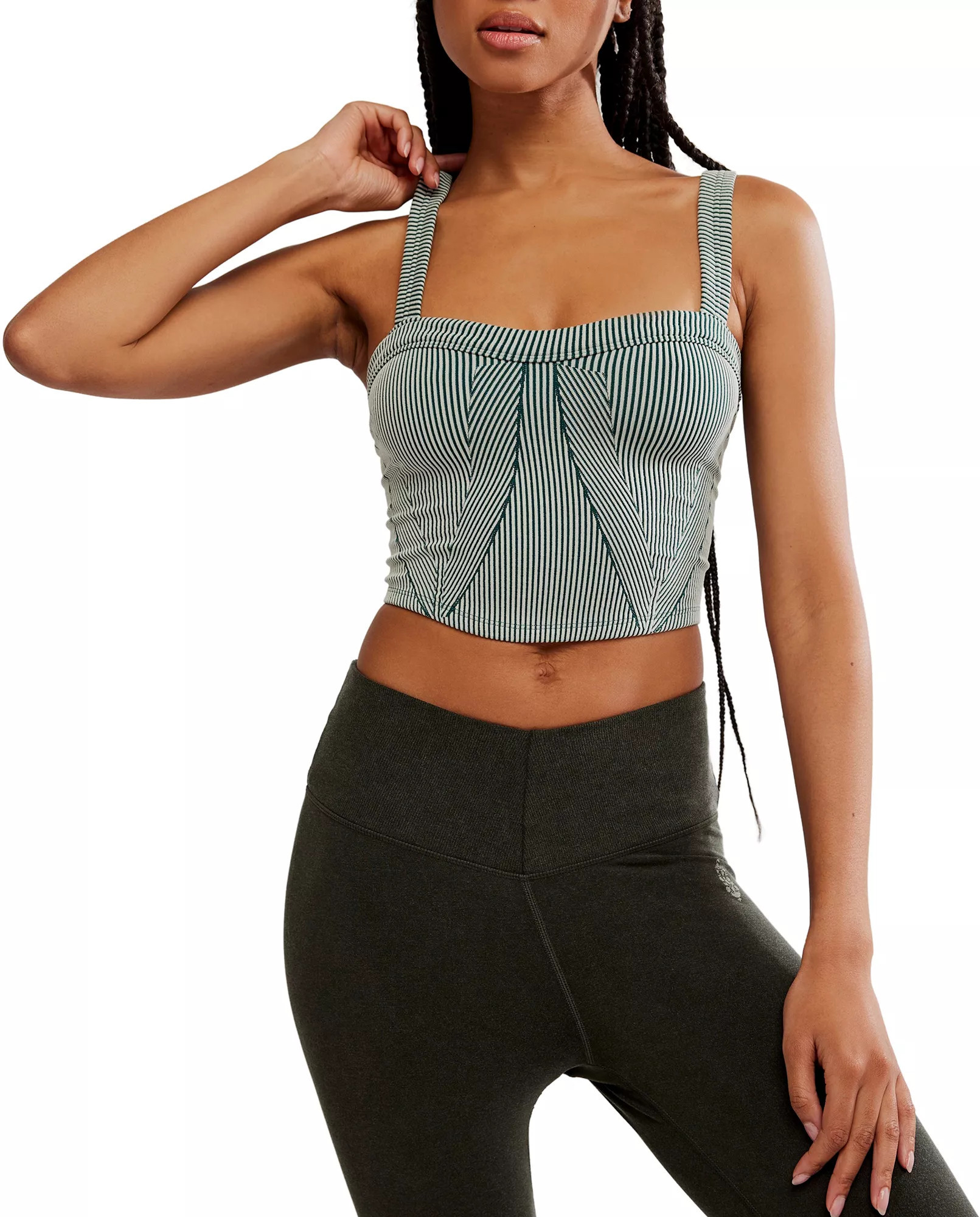 FP Movement Women's Perfectly Plated Cami, Medium/Large, Evergreen Combo | Going Going Gone