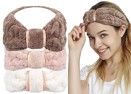 Spa Facial Headband for Washing Face Makeup Terry Cloth Headbands Elastic Head Wrap Great Gift fo... | Amazon (US)