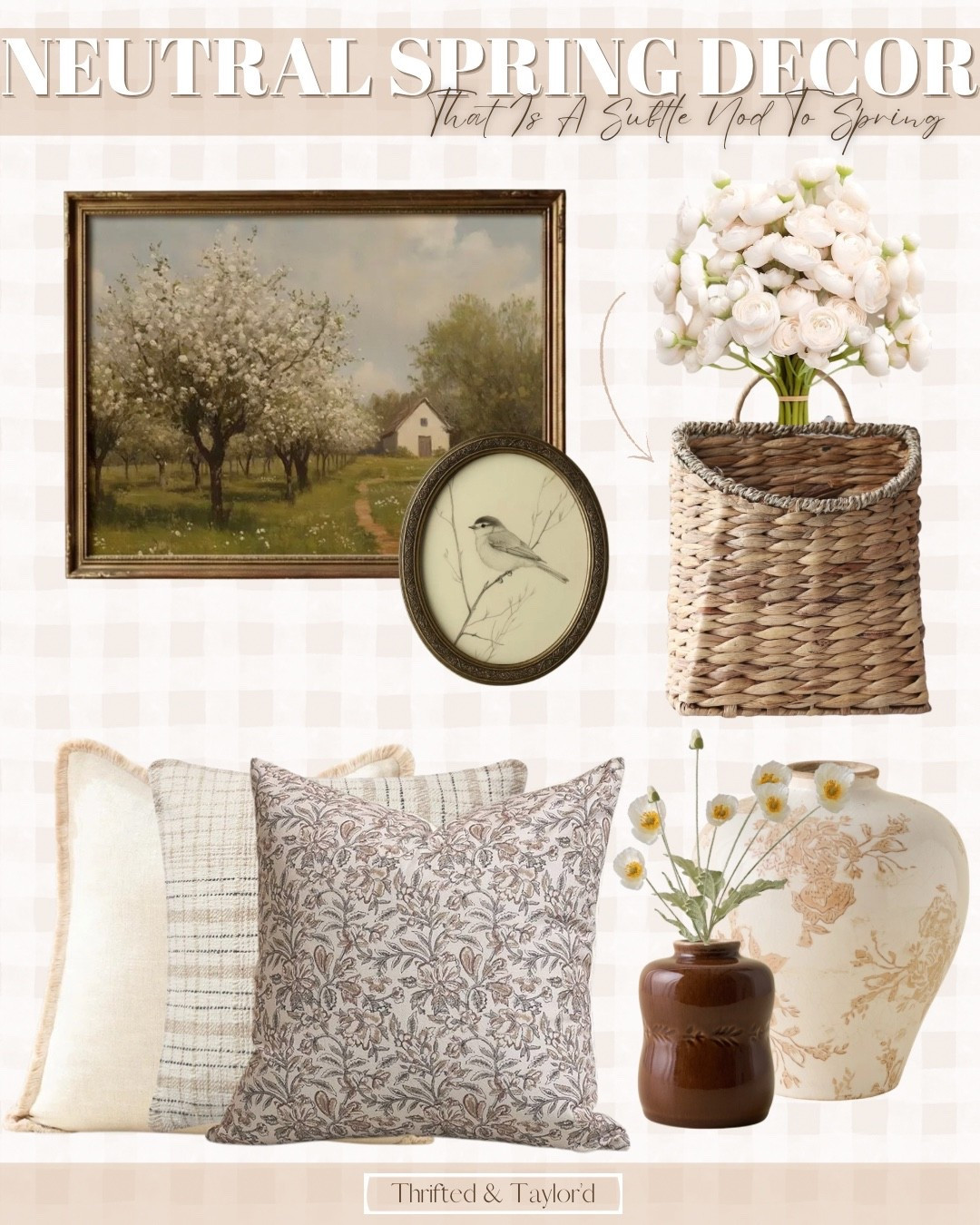 This time of year I always start craving a little bit of freshness in my home, but I still want everything to feel calm, neutral, and timeless. I’ve found that the easiest way to bring in a subtle nod to spring is by layering in pieces that hint at the season without completely changing your decor style.

Soft botanical artwork, delicate floral patterns, woven baskets, and light neutral textiles all bring that fresh spring feeling while still blending beautifully with the cozy neutrals so many of us love year round. A few simple swaps like pillow covers, fresh stems, or a vintage-inspired art piece can instantly make a space feel lighter and more refreshed.

I rounded up a few pieces that capture that subtle spring feeling while still staying true to a warm neutral home. Everything is linked here if you want to take a closer look.

#LTKspring #LTKHome #LTKSeasonal