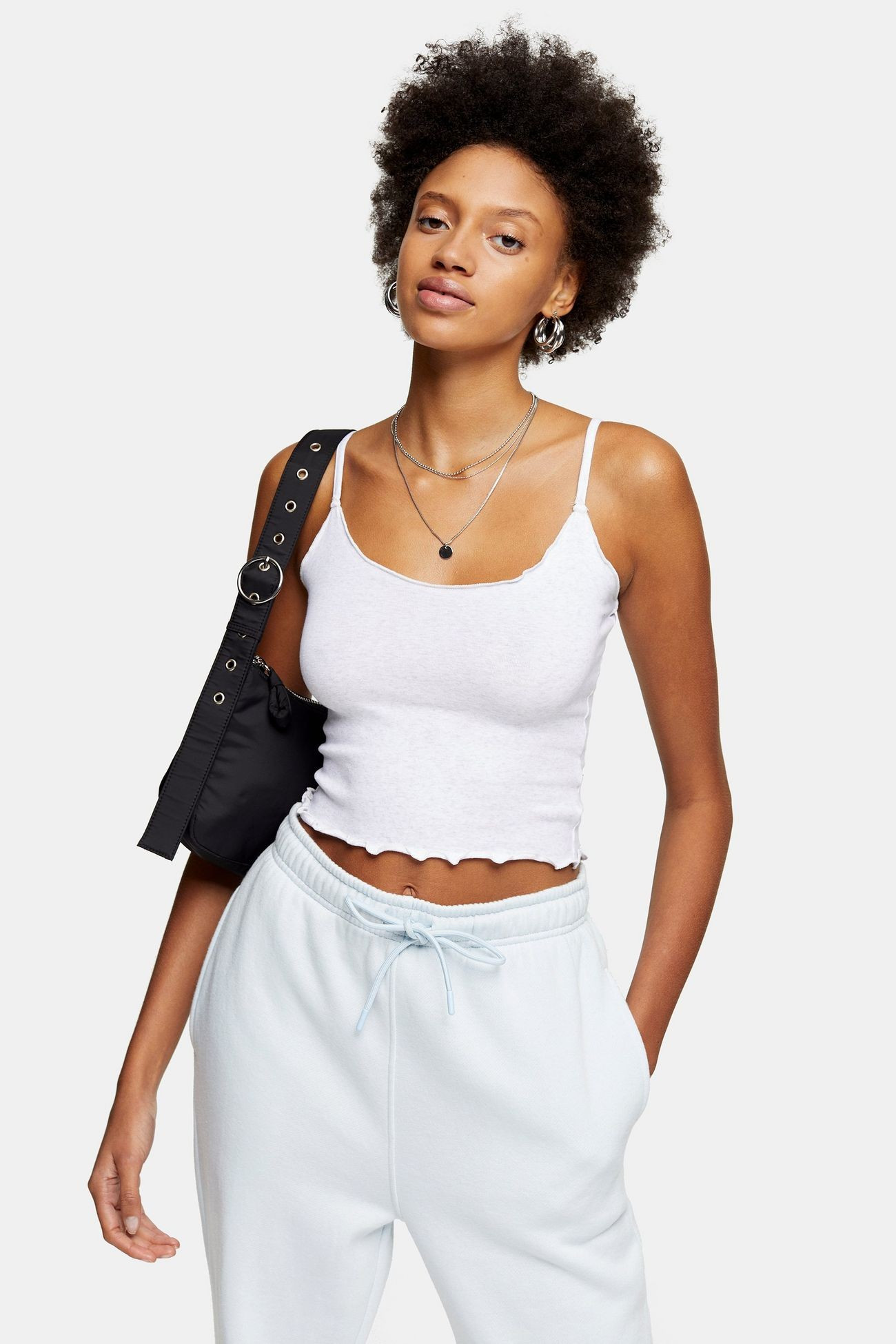 Gray Crop Lettuce Tank | Topshop US