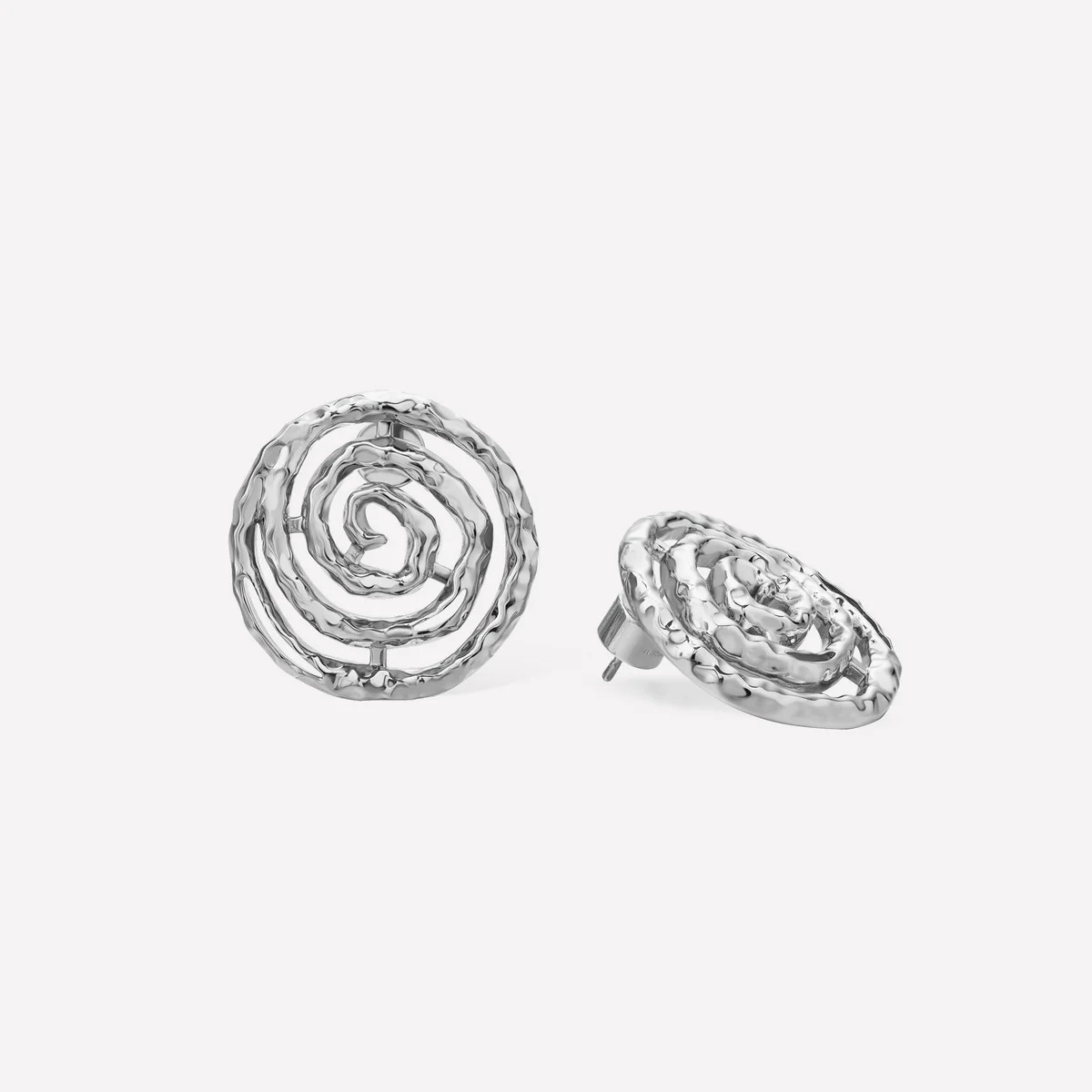 Eternal Spiral Sliver Round Earring | Retro Chic