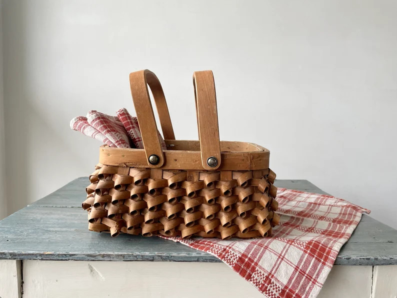 Vintage snail Curl Splint Wood Egg Basket With - Etsy Canada | Etsy (CAD)