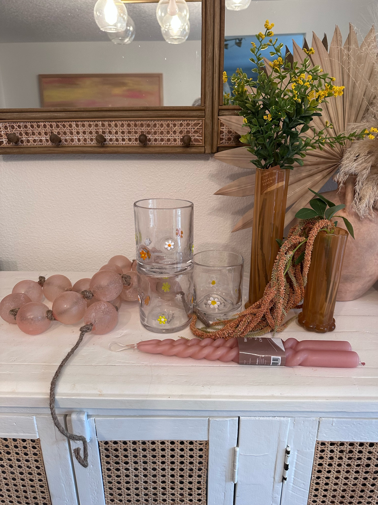 World market haul! Home decor. Daisy glasses. Candle sticks vases and stems. 

#LTKHome #LTKFindsUnder50 #LTKSeasonal