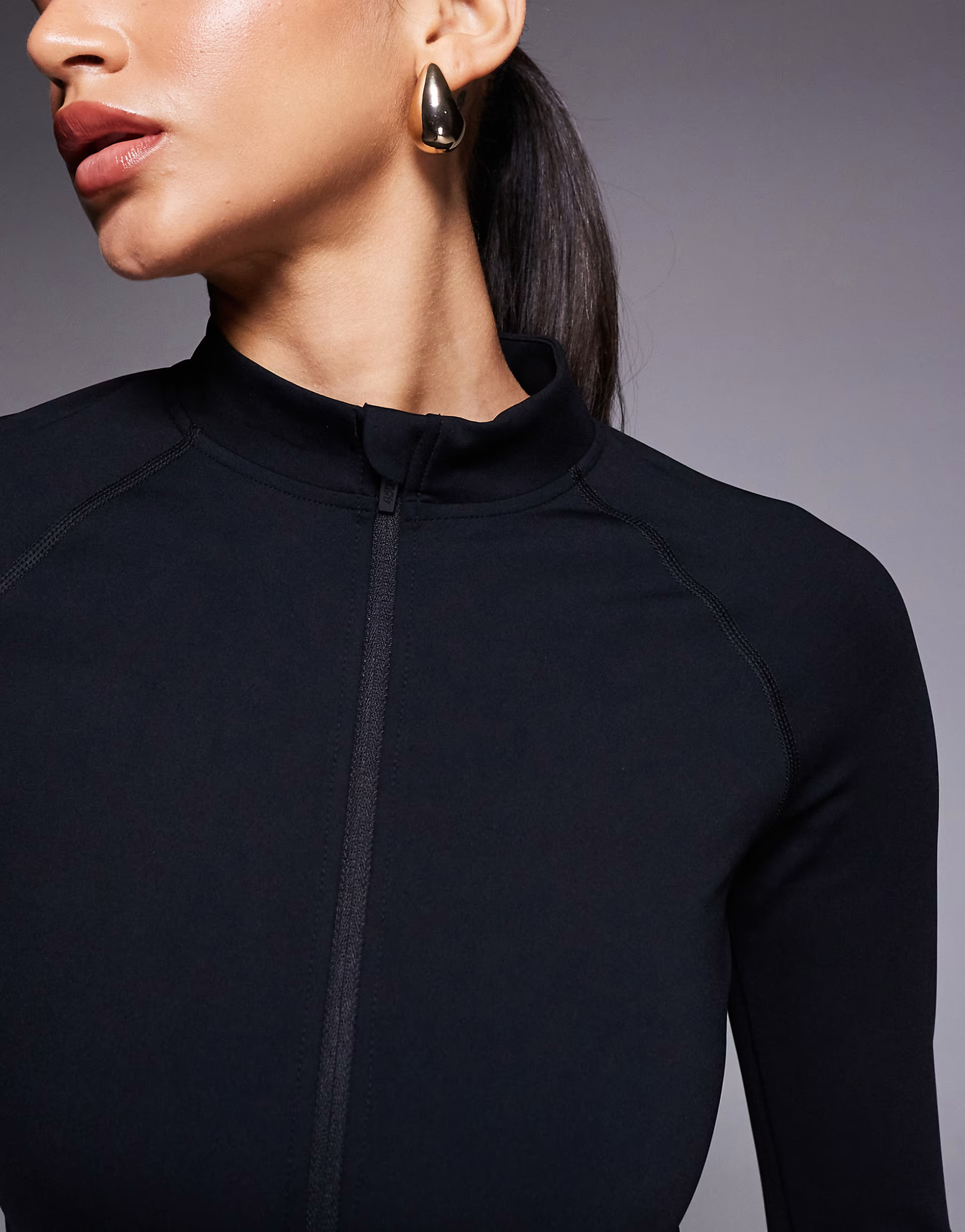 ASOS 4505 Ski fleece back base layer long sleeve zip up top with thermal treatment in black | ASOS (Global)