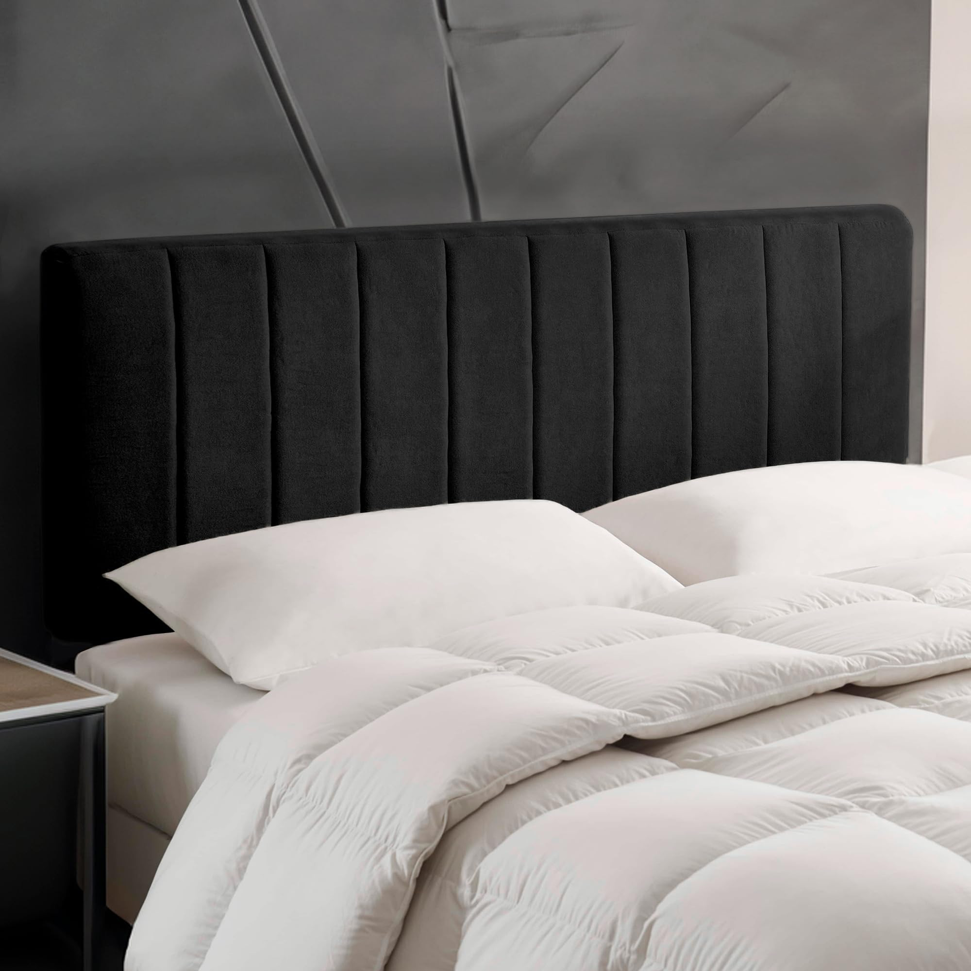 Hearth & Harbor Upholstered Queen Headboard - Easy Assemble Channel Stitched Headboard Queen Size... | Amazon (US)