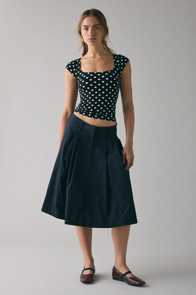 BDG Drew Cap Sleeve Square Neck Cropped Tee | Urban Outfitters (US and RoW)