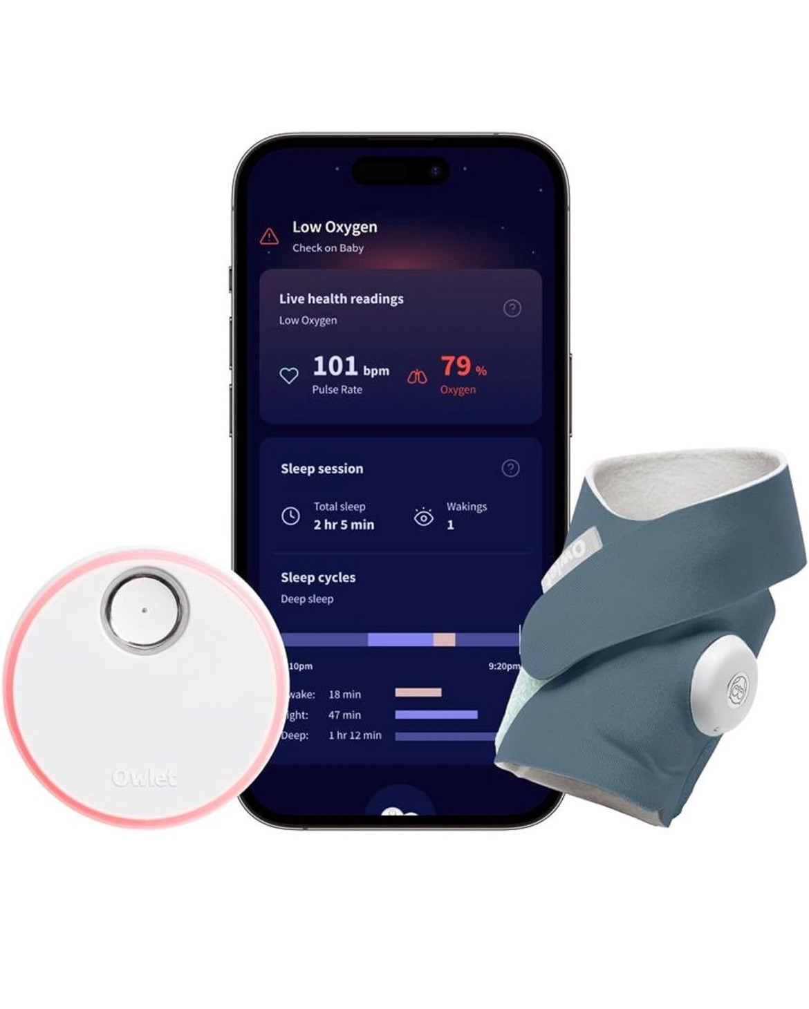 Owlet Dream Sock® - FDA-Cleared Smart Baby Monitor - Track Live Pulse (Heart) Rate, Oxygen In Infants - Receive Notifications - Bedtime Blue

#LTKCyberWeek #LTKBaby #LTKGiftGuide