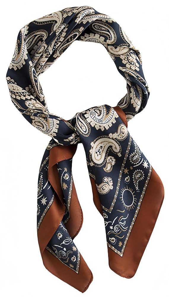 MINIDORA Satin Scarves for Women 27.5 × 27.5 inches Medium Square Elegant Silk Feeling Head Scar... | Amazon (US)